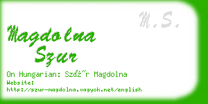 magdolna szur business card